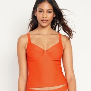 Old Navy Underwire Tankini Swim Top Warm Sunset NWT Bathing Suit Women's Medium